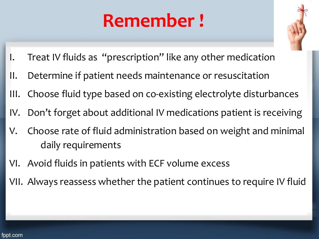 Iv fluid therapy (types, indications, doses calculation)