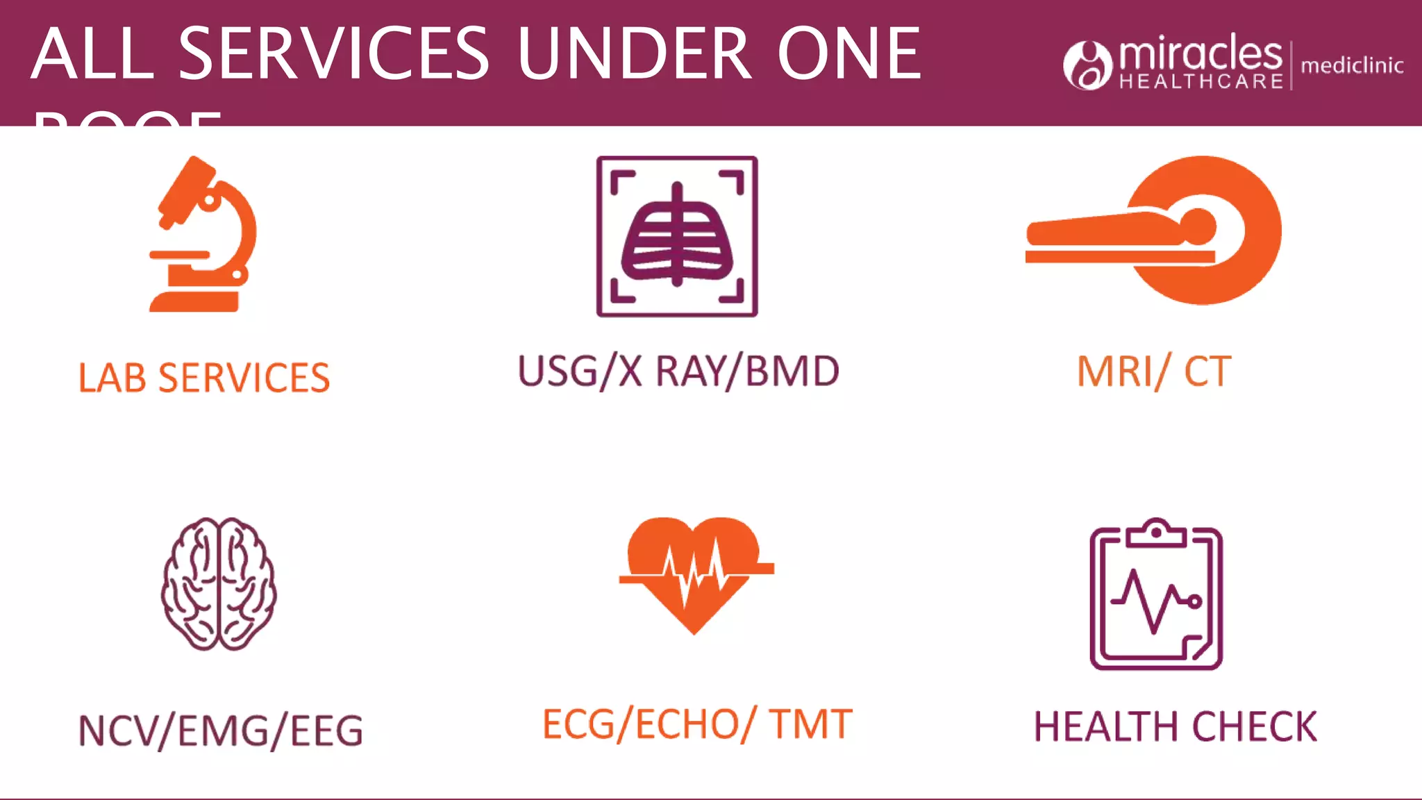 ALL SERVICES UNDER ONE
ROOF
 