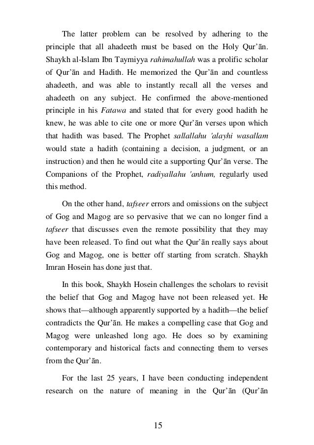 An Islamic View of Gog and Magog in the Modern Age