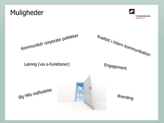 Muligheder

Læring (via e-funktioner)

 