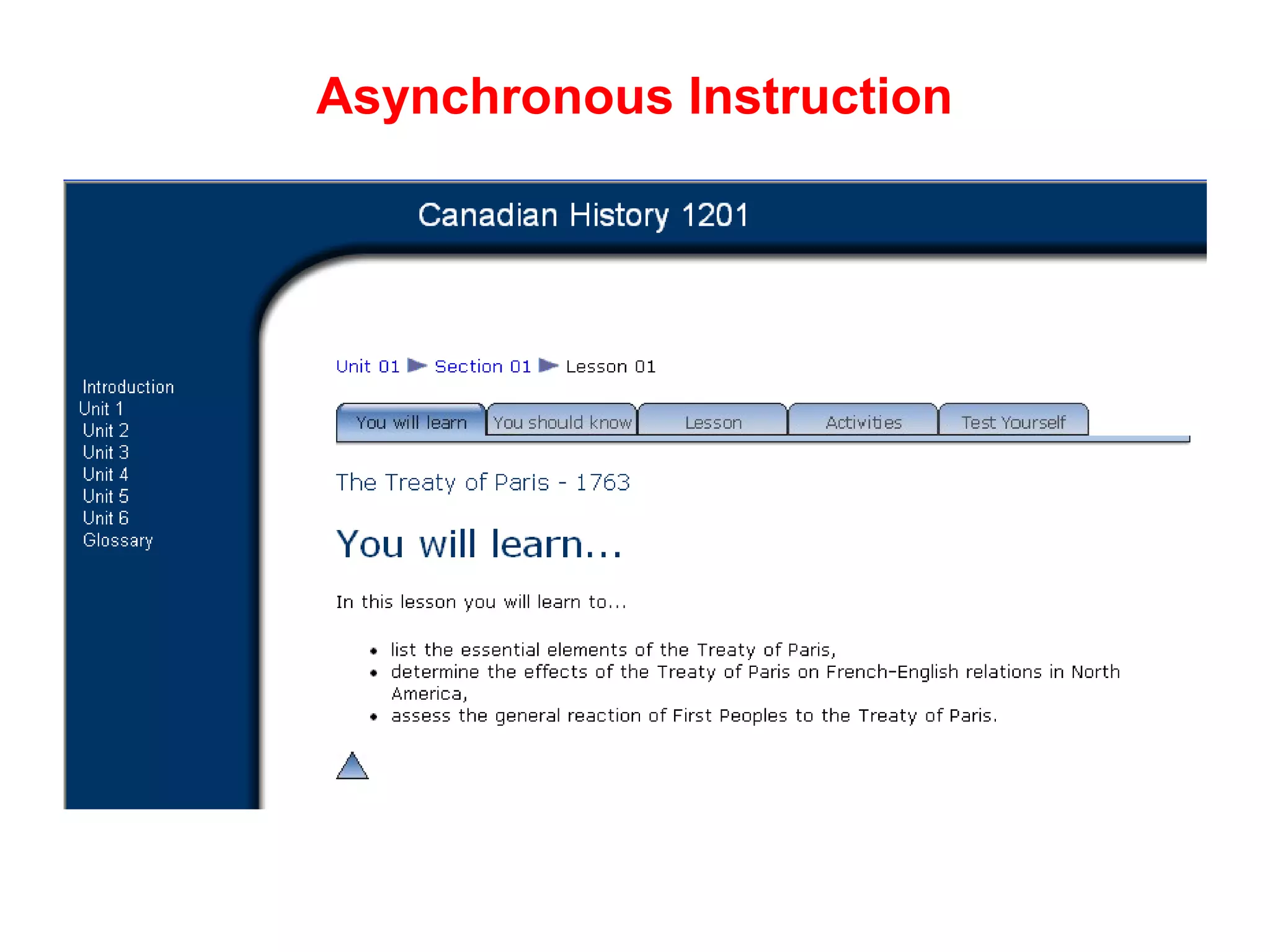 Asynchronous Instruction
 