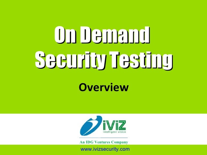 iViZ Security On Demand Testing