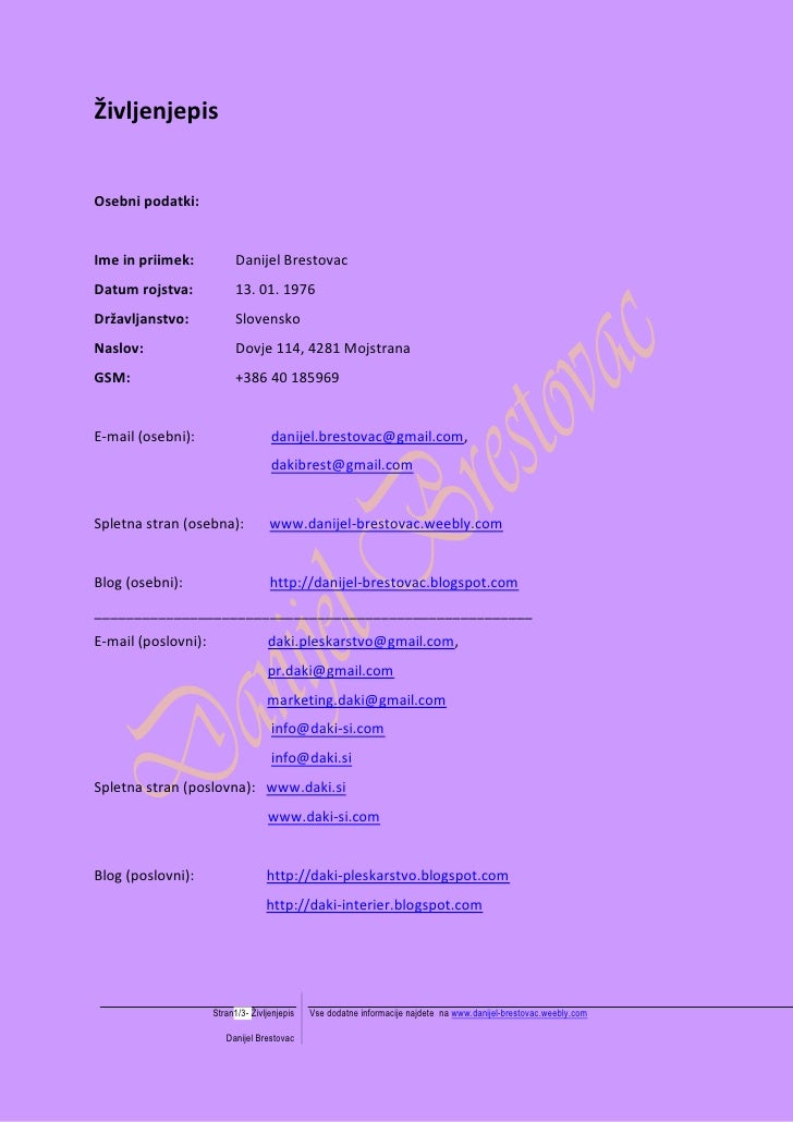 življenjepis curriculum vitae document