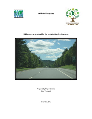 Technical Report

US Forests, a strong pillar for sustainable development

Prepared by Miguel Galante
(IVLP Portugal)

December, 2011

 