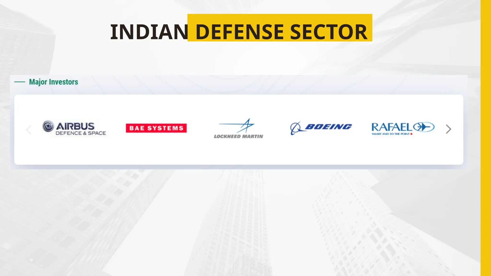 INDIAN DEFENSE SECTOR
 