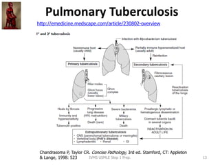 Pulmonary Tuberculosis
13
http://emedicine.medscape.com/article/230802-overview
Chandrasoma P, Taylor CR. Concise Patholog...
