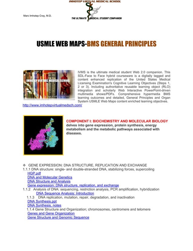 IVMS BMS GENERAL PRINCIPLES USMLE WEB MAPS-Global | PDF