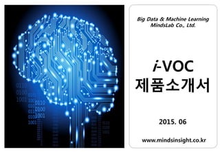 Big Data & Machine Learning
MindsLab Co., Ltd.
i-VOC
제품소개서
2015. 06
www.mindsinsight.co.kr
 