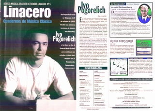Ivo Pogorelich. Revista Linacero. Cuadernos música clásica