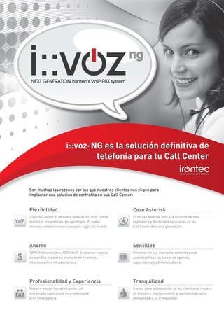 Catálogo comercial i::voz-NG Call Center Edition
