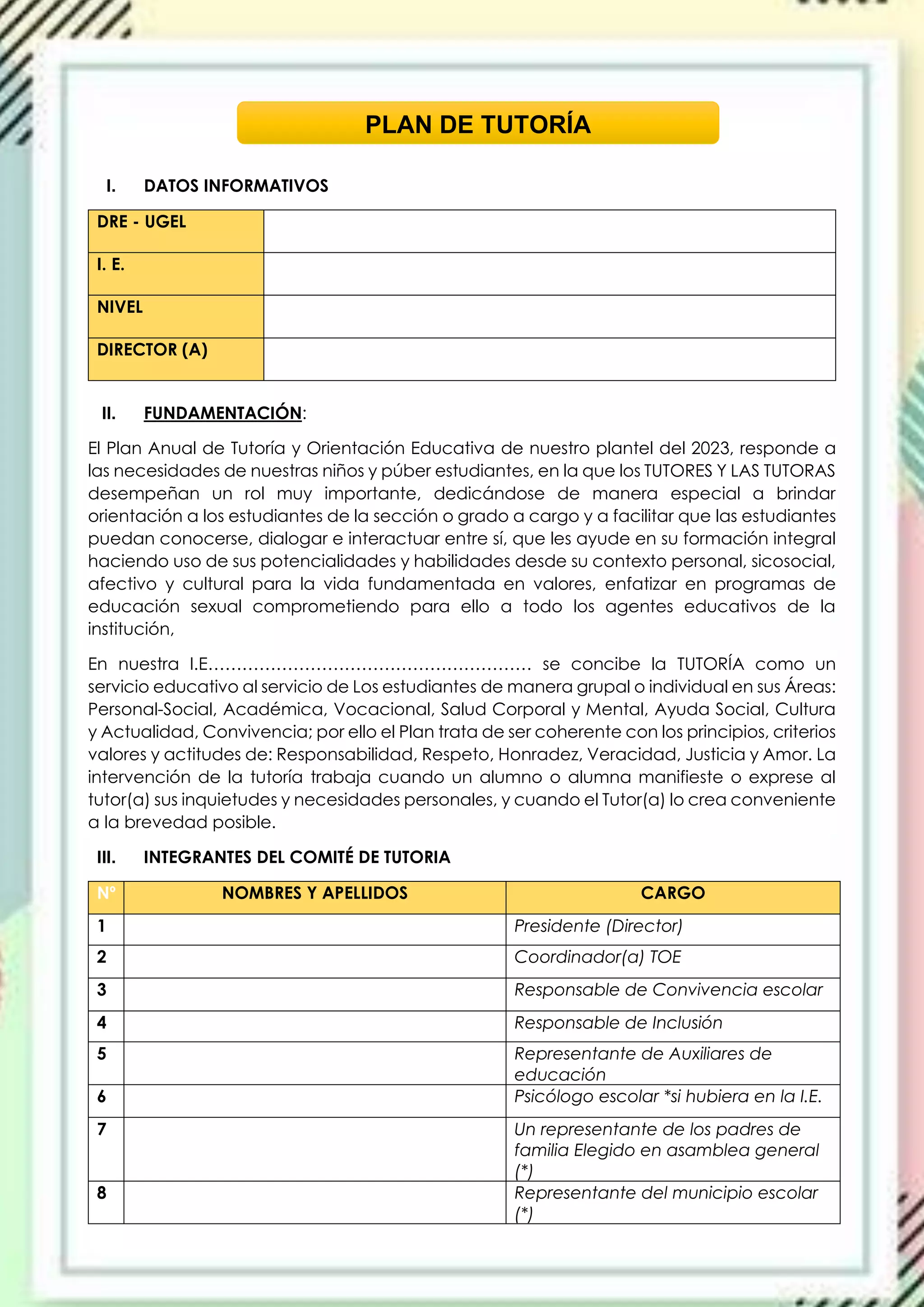 PLAN DE TUTORÍA 2023 | PDF
