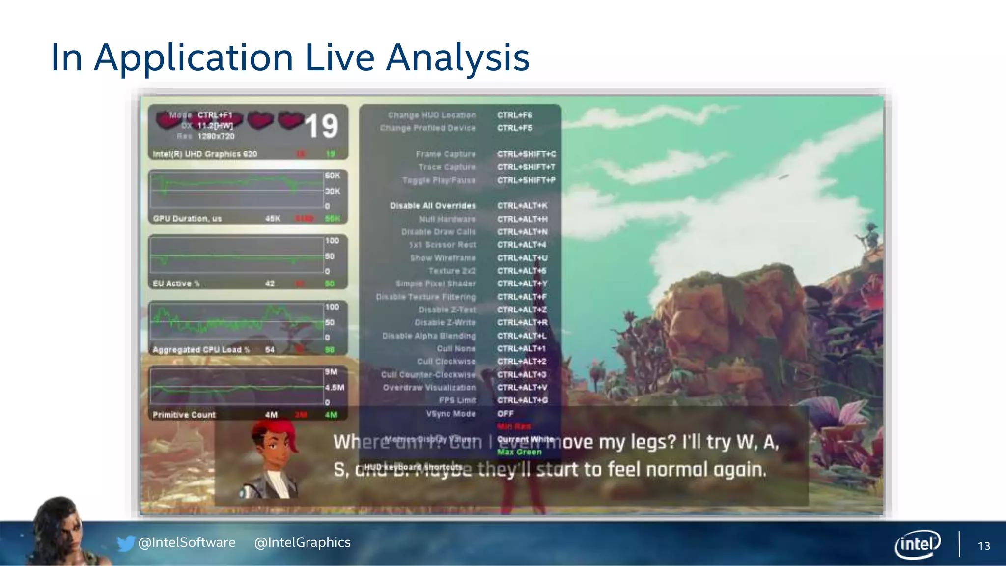 @IntelSoftware @IntelGraphics 13
In Application Live Analysis
 