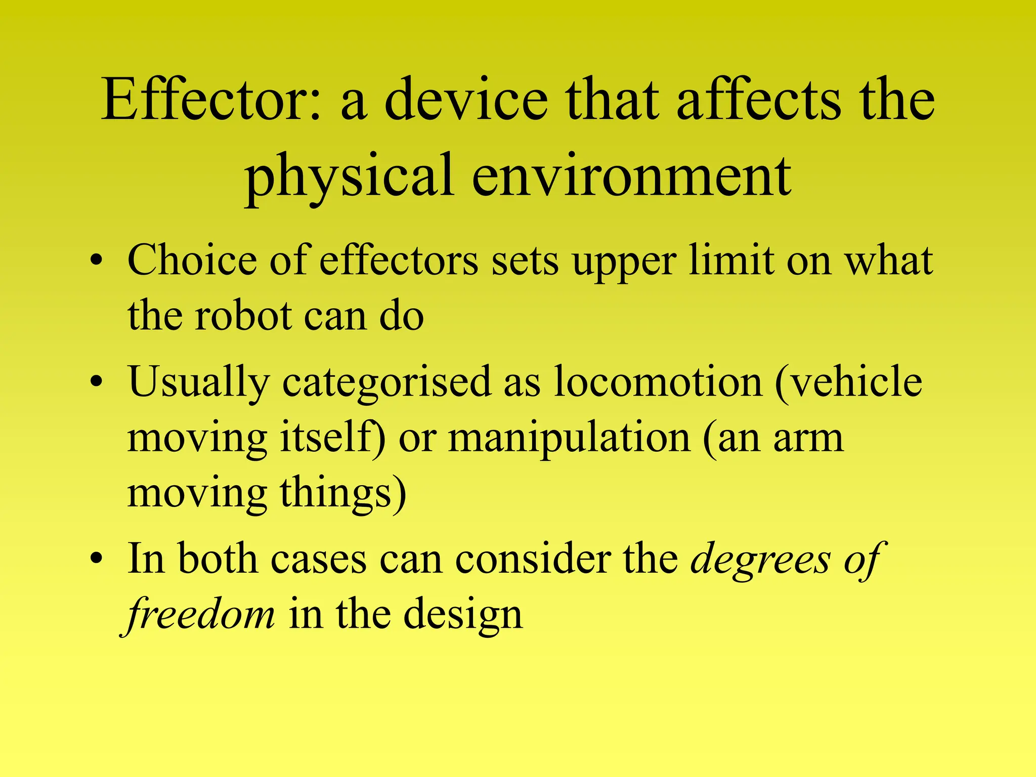 Effectors and Actuators use in mechatronics systems | PPT