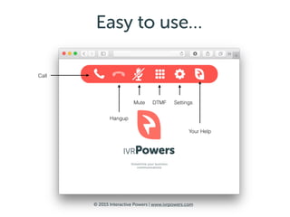 © 2016 Interactive Powers | www.ivrpowers.com
Web calling made easy!
 