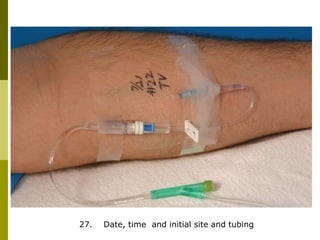 27. Date, time and initial site and tubing
 
