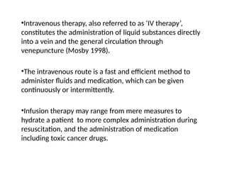 Comprehensive Guide to Intravenous Infusion Therapy: Techniques ...