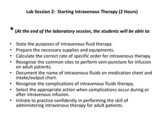 Iv therapy lab session | PPTX