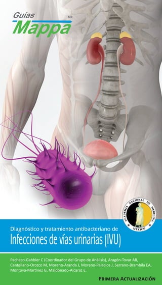 Diagnóstico y tratamiento antibacteriano de

Infecciones de vías urinarias (IVU)
Pacheco-Gahbler C (Coordinador del Grupo de Análisis), Aragón-Tovar AR,
Cantellano-Orozco M, Moreno-Aranda J, Moreno-Palacios J, Serrano-Brambila EA,
Montoya-Martínez G, Maldonado-Alcaraz E.

Primera Actualización

 