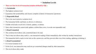 DBMS Protocols, time sharing, two phase locking, validation | PPTX