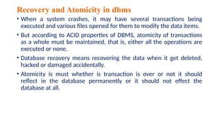 DBMS Protocols, time sharing, two phase locking, validation | PPTX