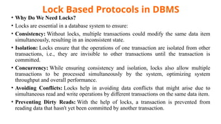 DBMS Protocols, time sharing, two phase locking, validation | PPTX