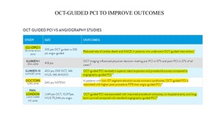 OCT-GUIDED PCI TO IMPROVE OUTCOMES
 