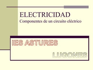 ELECTRICIDAD
Componentes de un circuito eléctrico
 