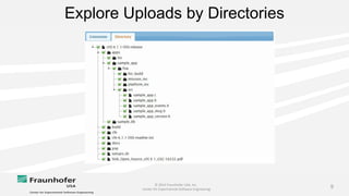 © 2014 Fraunhofer USA, Inc.
Center for Experimental Software Engineering
9
Explore Uploads by Directories
 