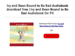 ivy bean bound to be bad ivy bean bound to be bad