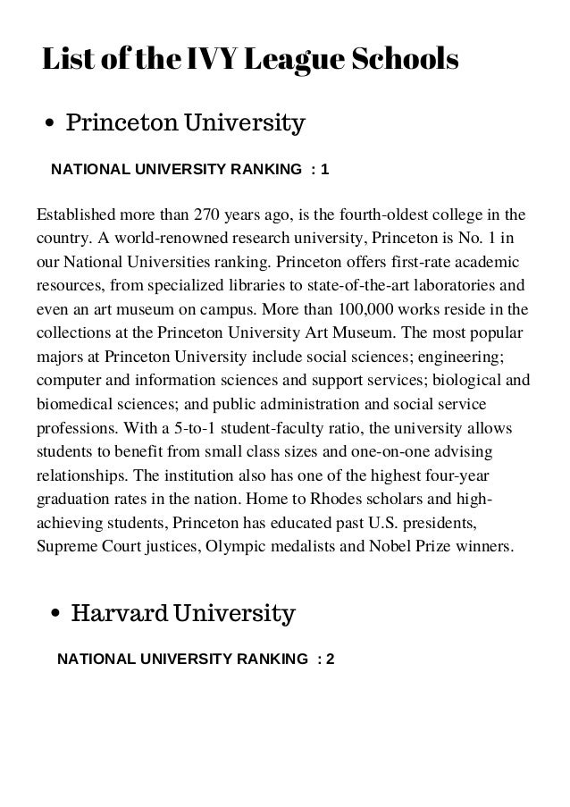 List Of Ivy League Universities In Usa Versed Parent Advisor