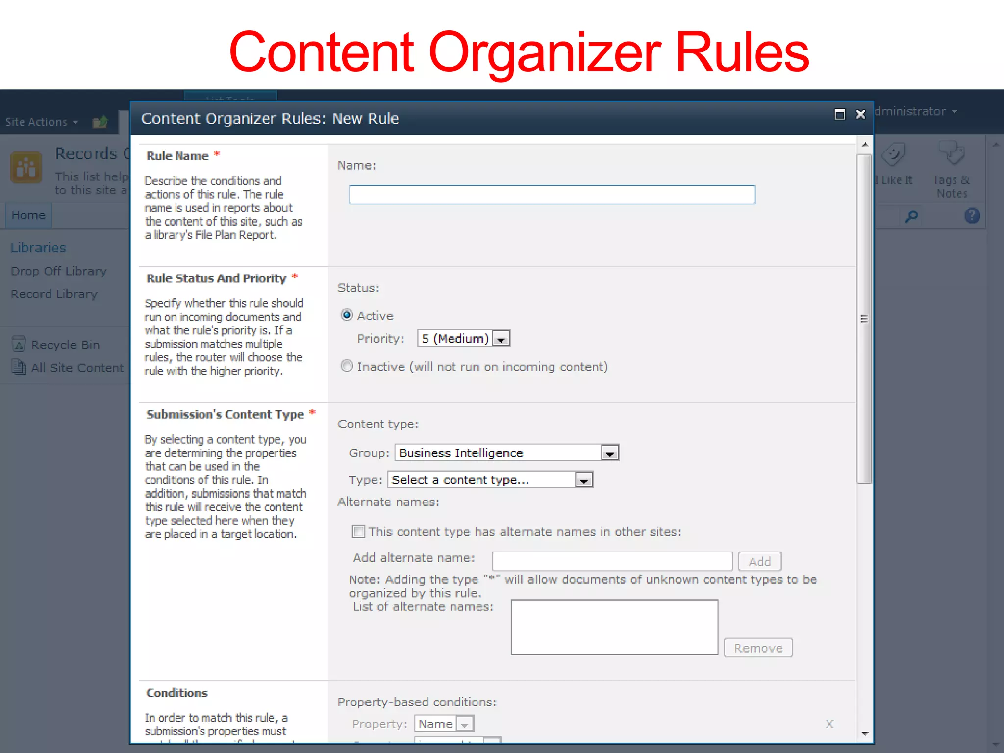Content Organizer Rules




             BEST PRACTICES CONFERENCE SHAREPOINT
 