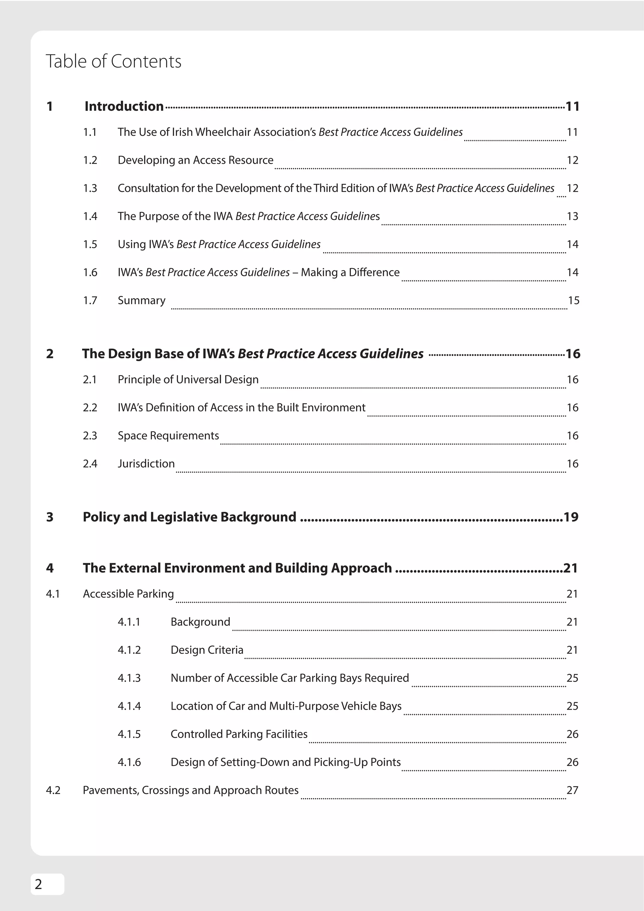 Irish Wheelchair Association Access Guidelines | PDF