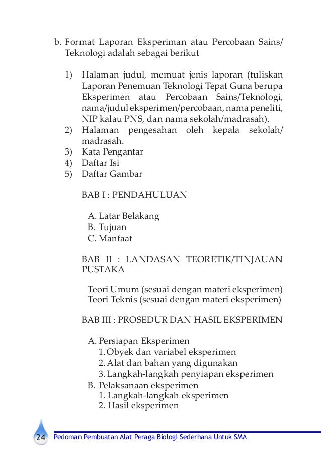 Contoh Laporan Penelitian Sederhana Biologi Seputar Laporan
