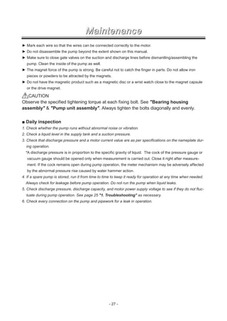 Instructor Slide Iwaki Magnetic Drive Pumps Instruction Manual | PDF