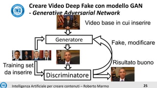 25Intelligenza Artificiale per creare contenuti – Roberto Marmo
Creare Video Deep Fake con modello GAN
- Generative Advers...
