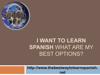 I want to learn Spanish what are my best options? http://www.thebestwaytolearnspanish.net 