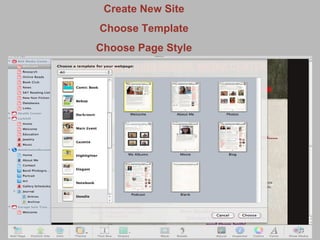Create New Site Choose Template Choose Page Style 