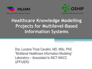 Healthcare Knowledge Modelling
 Projects for Multilevel-Based
      Information Systems


 Dra. Luciana Tricai Cavalini, MD, MSc, PhD
 “Multilevel Healthcare Information Modeling”
 Laboratory – Associated to INCT-MACC
 UFF/UERJ
 