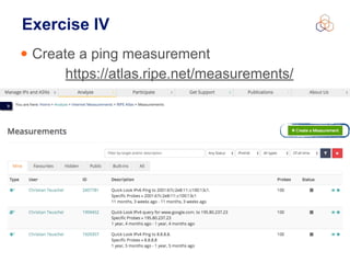 Christian Teuschel | iWeek ZA | September 2016 28
Exercise IV
• Create a ping measurement
https://atlas.ripe.net/measurements/
 