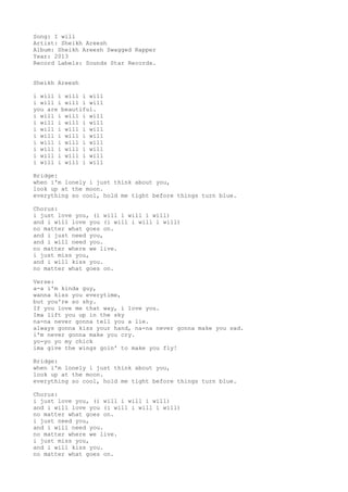 I will lyrics | PDF