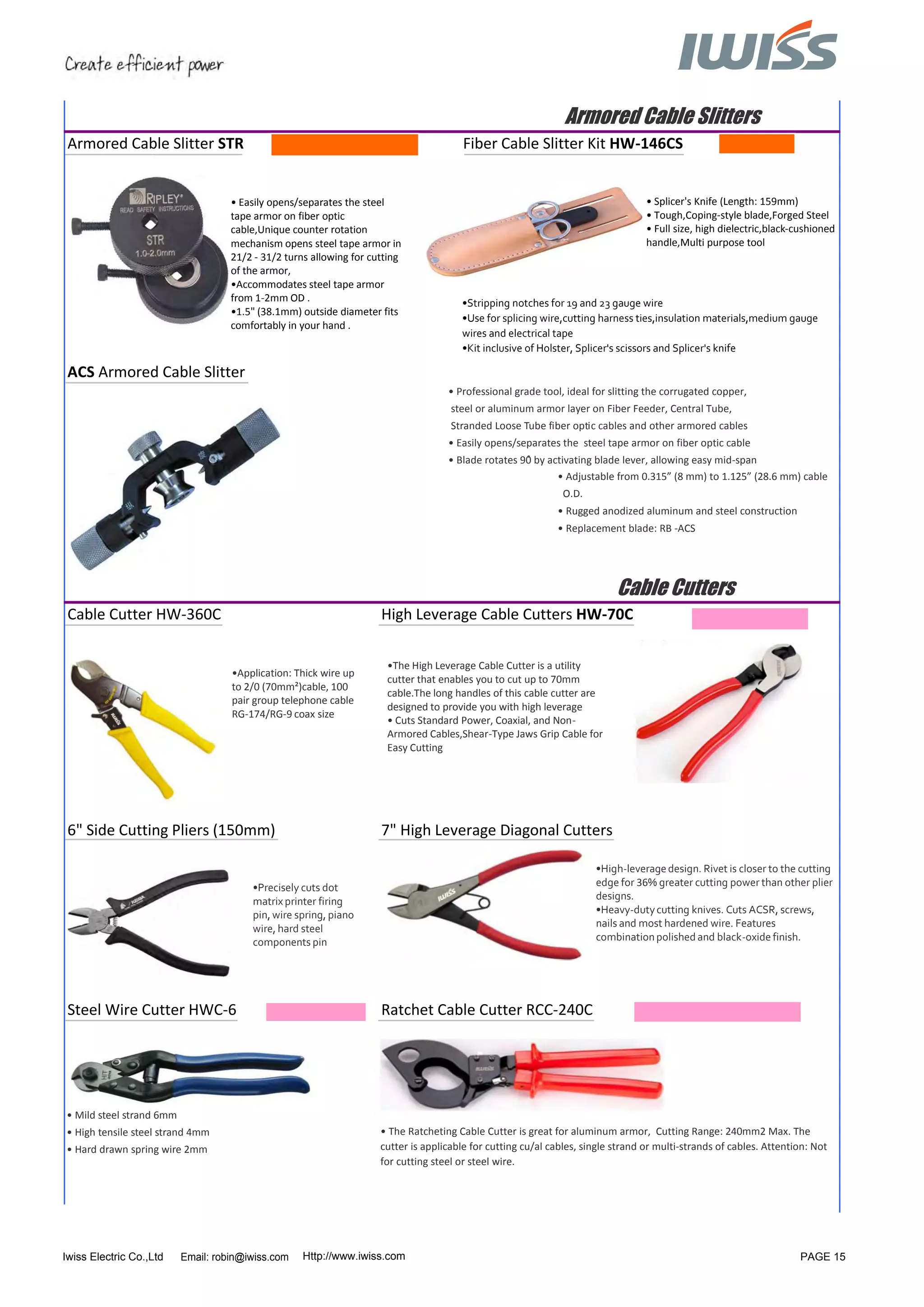 Iwiss Fiber Optic Tools Catalogue 2013 PDF