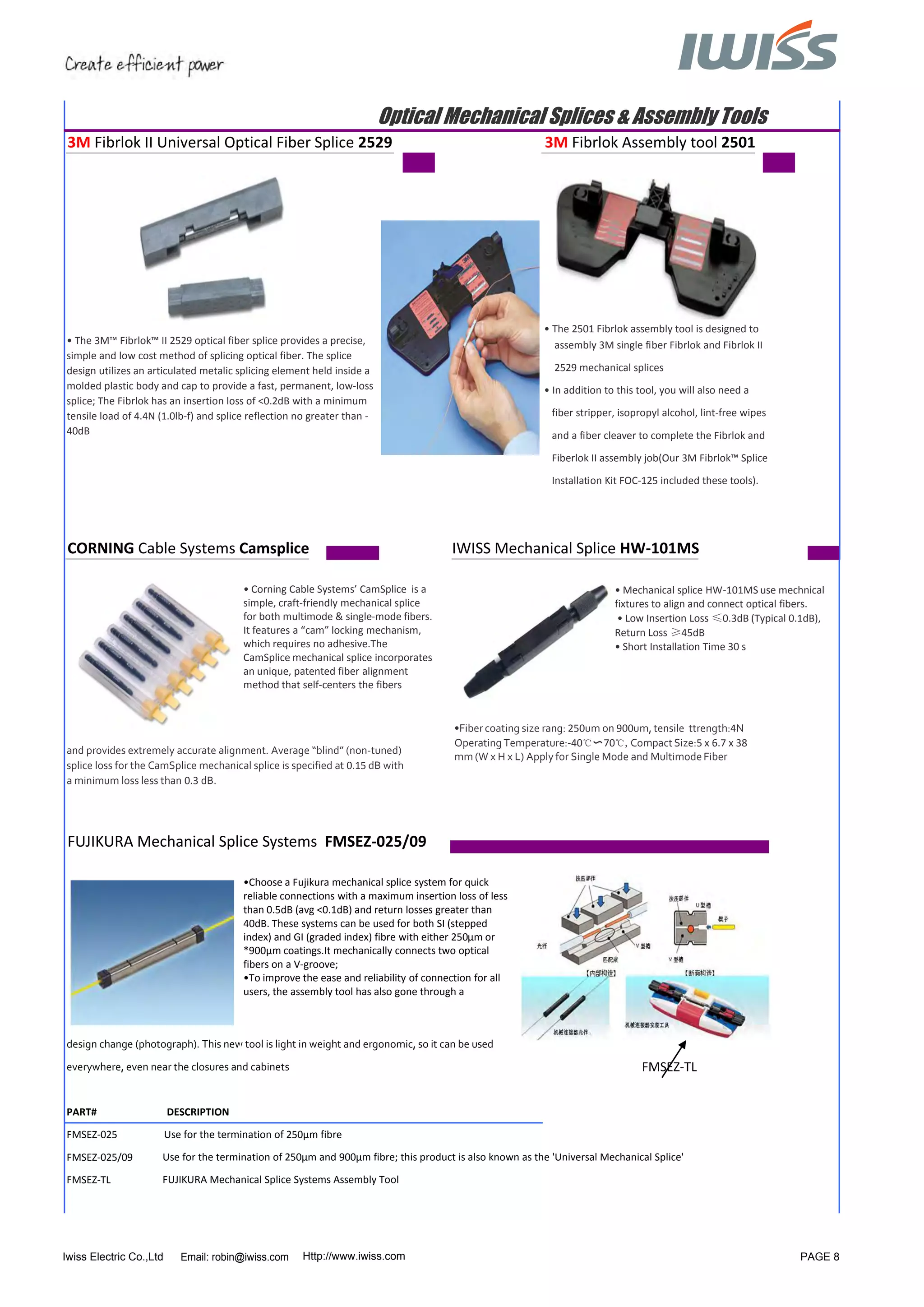 Iwiss Fiber Optic Tools Catalogue 2013 PDF