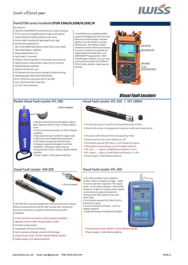 Iwiss Fiber Optic Tools Catalogue 2013