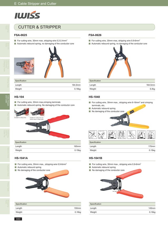 Iwiss Tools Catalogue Solar Tools,Heavy Duty Connector Tools, Network
