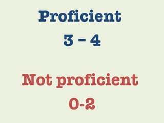 Proficient  3 – 4 Not proficient  0-2 