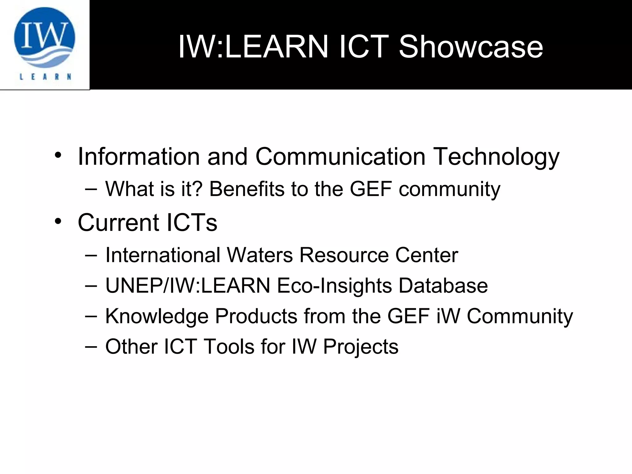 IW:LEARN ICT Showcase | PPT