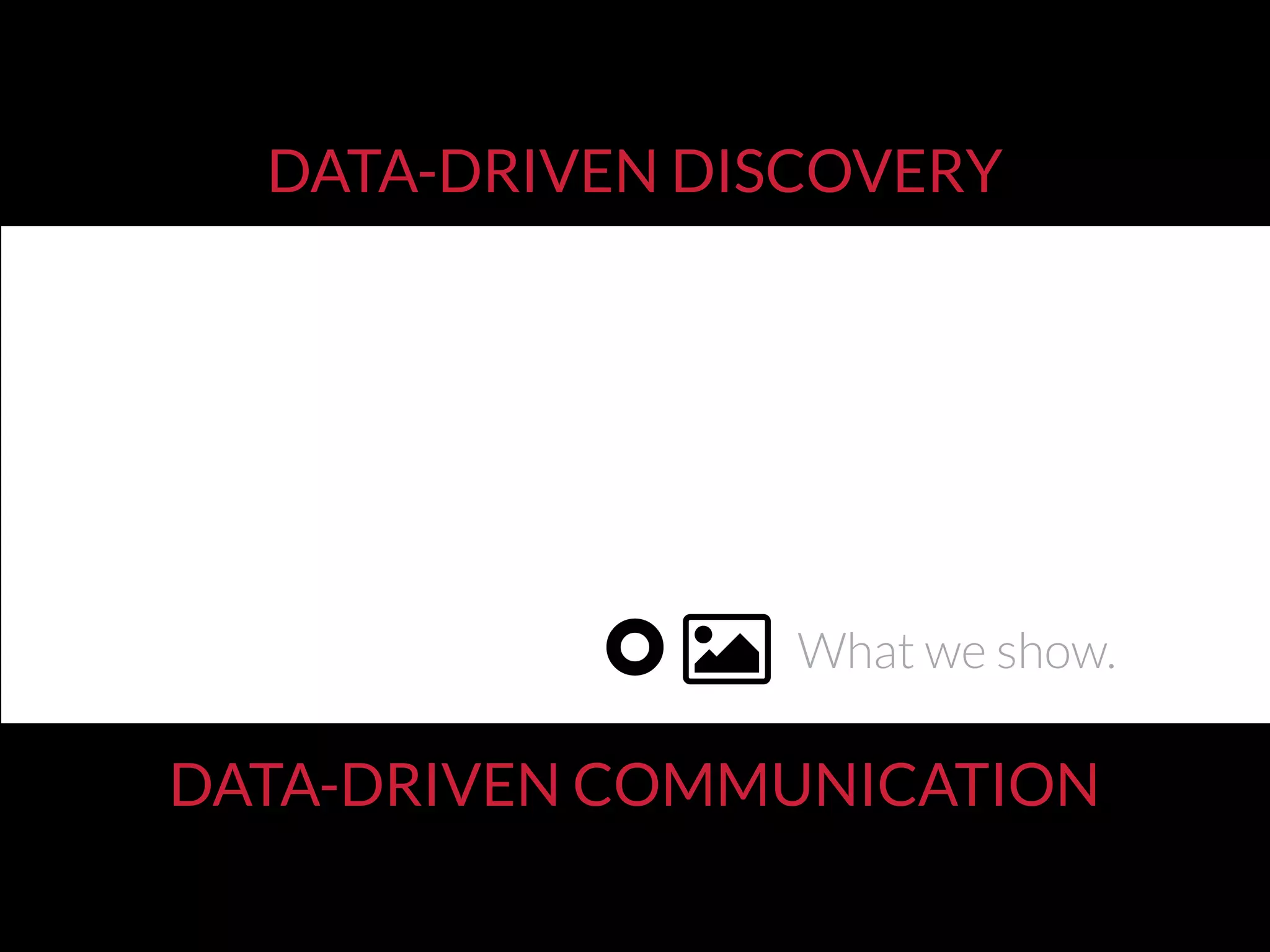 DATA-DRIVEN DISCOVERY
DATA-DRIVEN COMMUNICATION
ﬁgure/videoAuthoring Presentat
What we show.
 