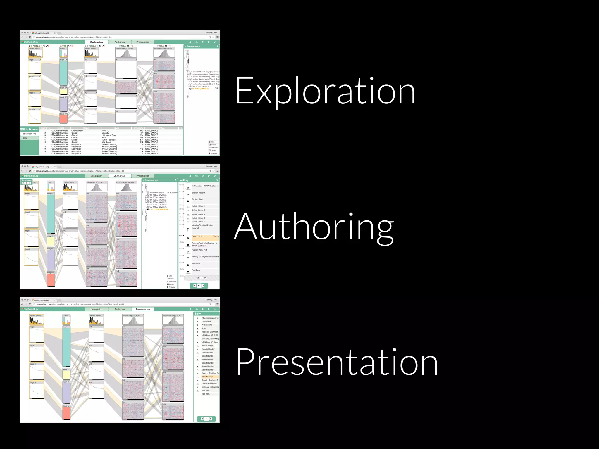 Exploration
Authoring
Presentation
 