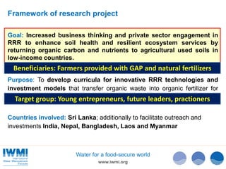 IWMI Resources Recovery and Reuse - From research to uptake