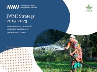 IWMI Strategy
2019-2023
Innovative water solutions for
sustainable development
Food • Climate • Growth
 